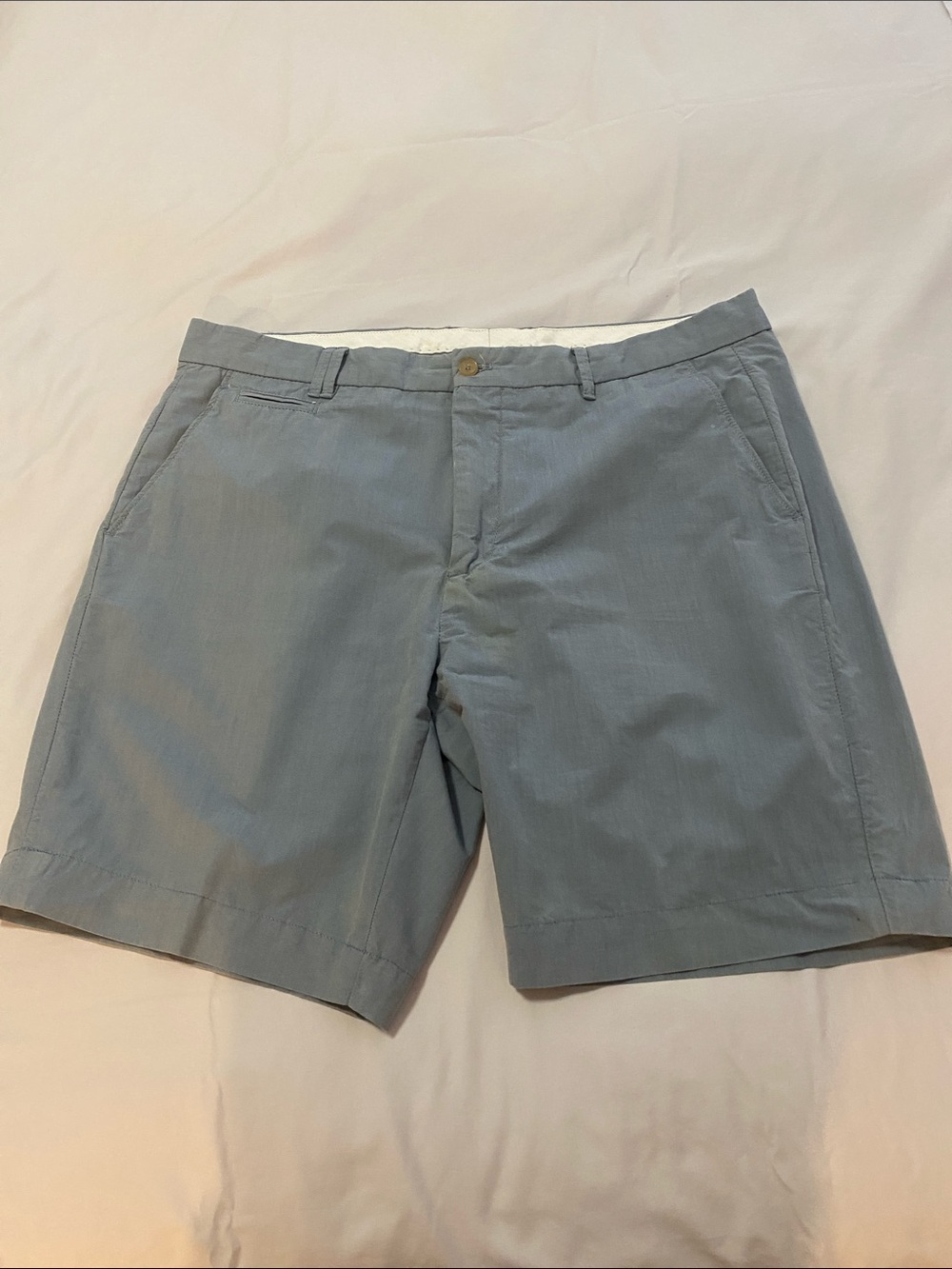 Hickey Freeman Light Blue Flat-Front Chino Shorts